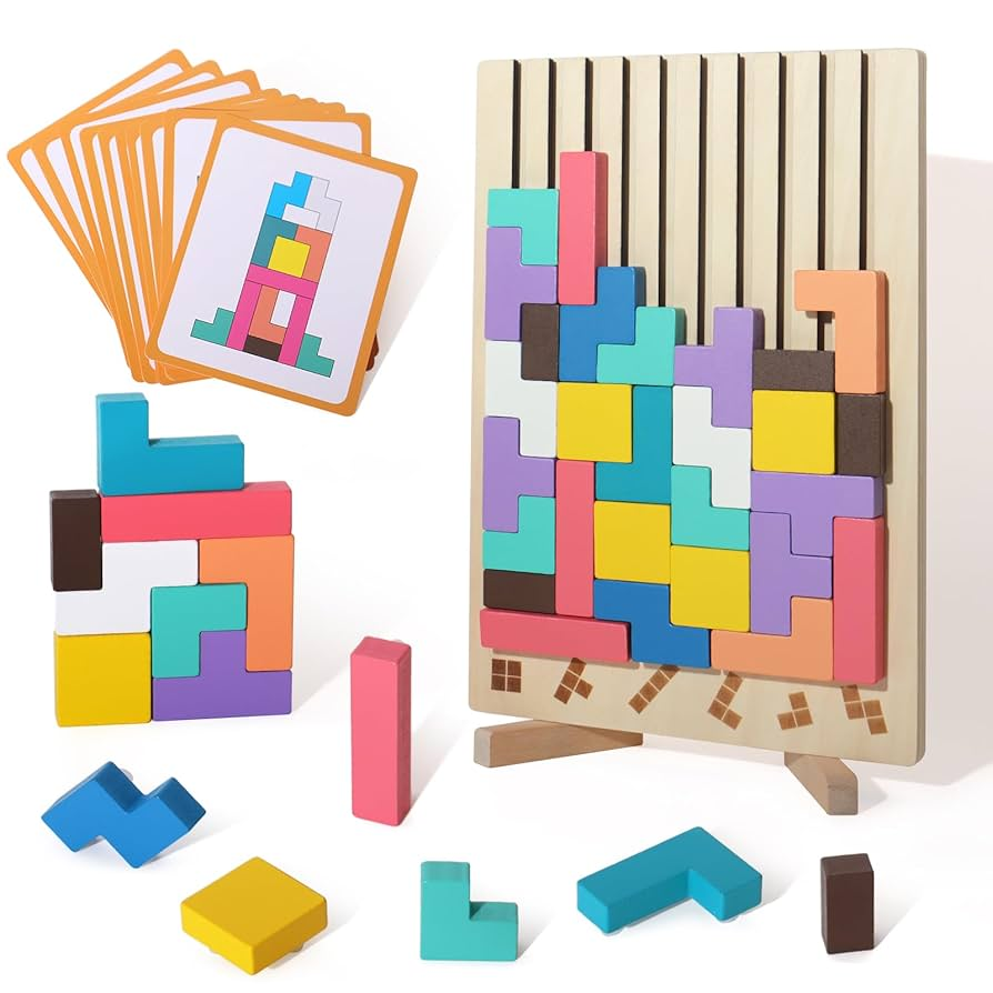 Puzzle Tetris in Legno per Bambini – Educativo e Creativo