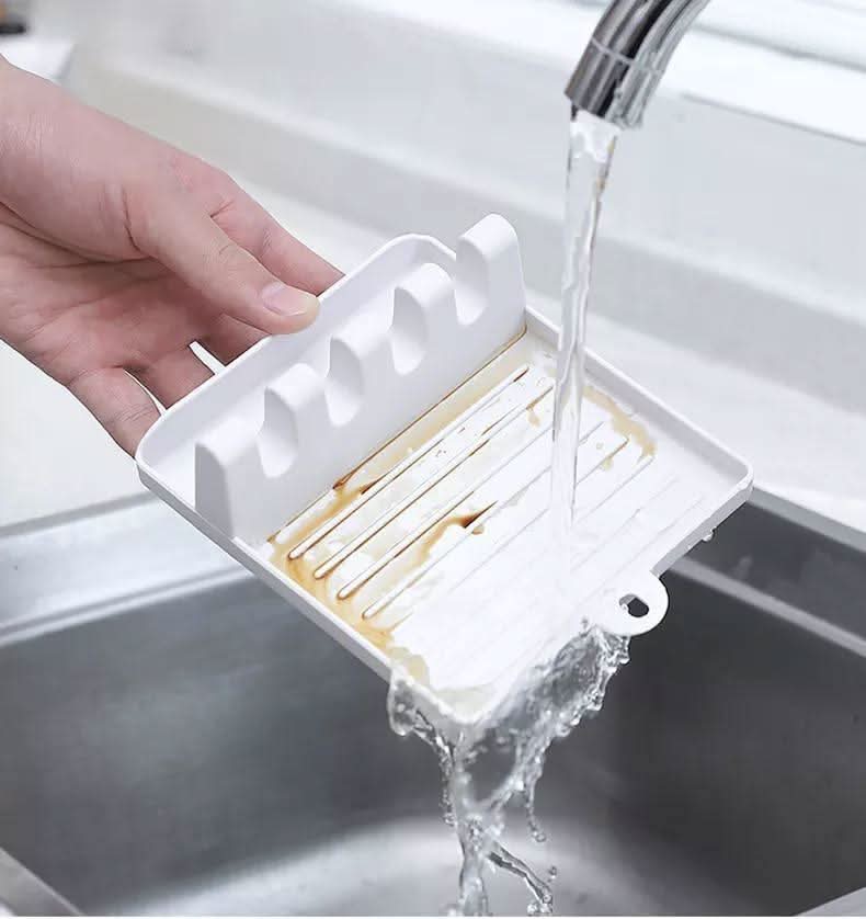 Supporto per Utensili da Cucina CleanPrep – Ripiano in Silicone Resistente al Calore con Base Antiscivolo