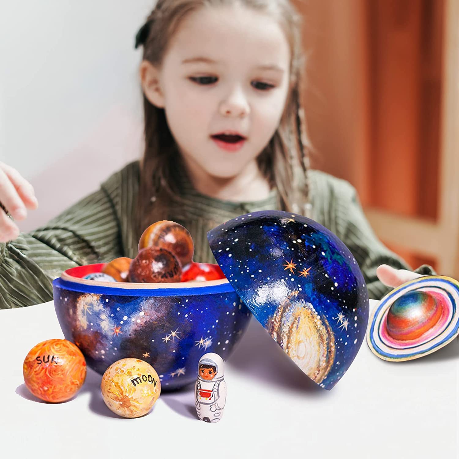 Set di Pianeti in Legno Galaxy Quest – Avventura Educativa per Bambini
