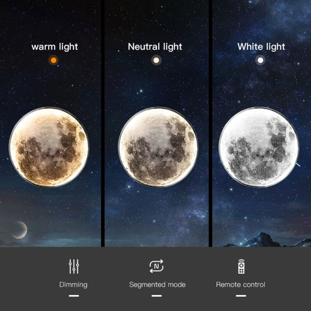 Luna Lampada da Soffitto 3D – Atmosfera Magica e Luce Calda