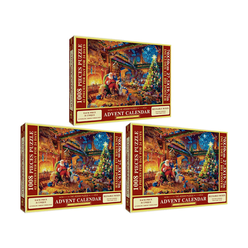 Calendario dell'Avvento Puzzles di Natale – 1008 Pezzi, Divertimento Quotidiano con i Puzzle