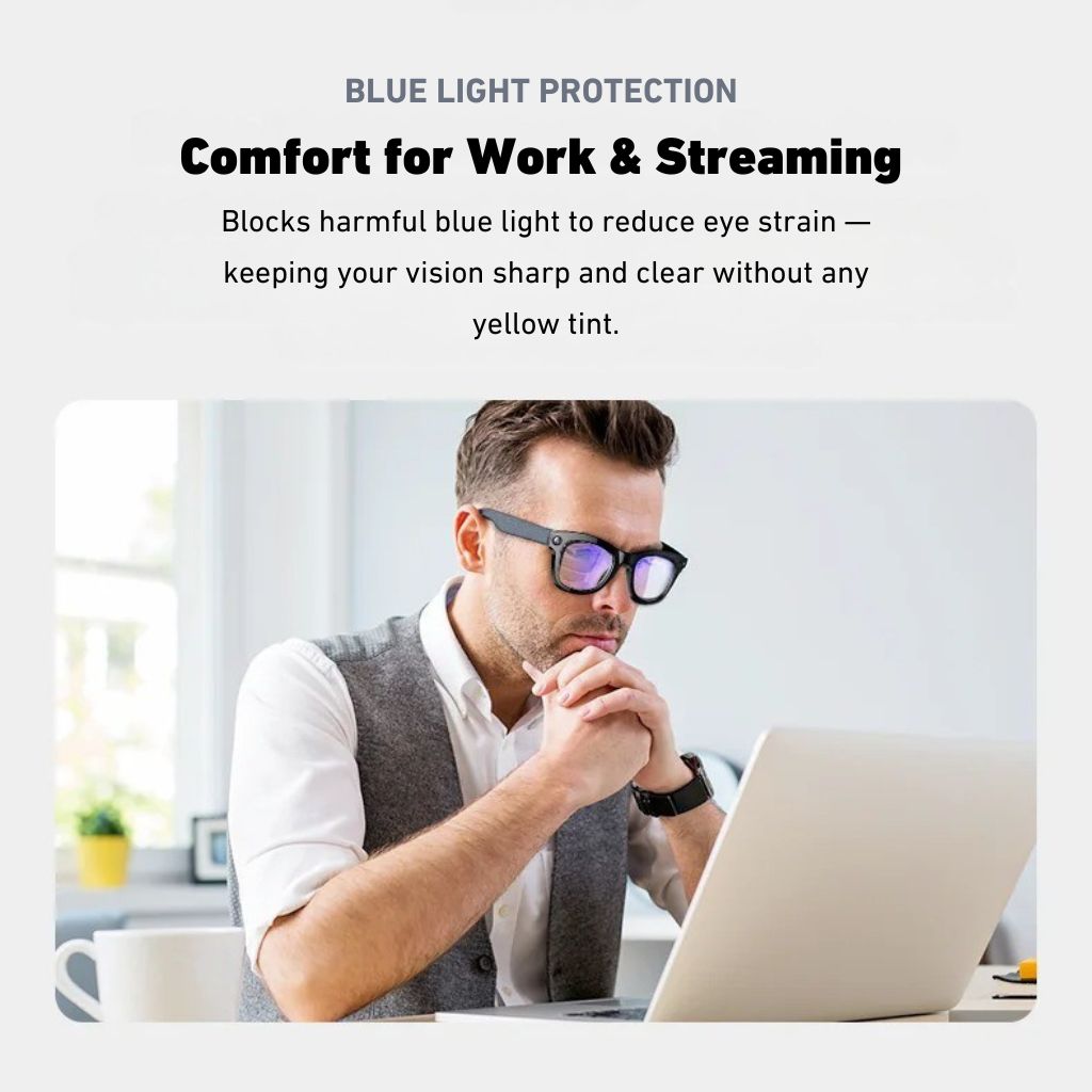 VisionX Smartglasses – Occhiali Intelligenti con Fotocamera e Audio in Design Elegante