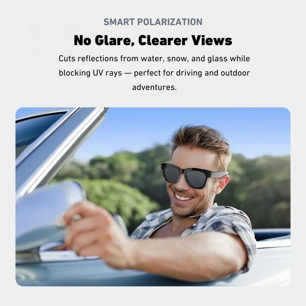 VisionX Smartglasses – Occhiali Intelligenti con Fotocamera e Audio in Design Elegante