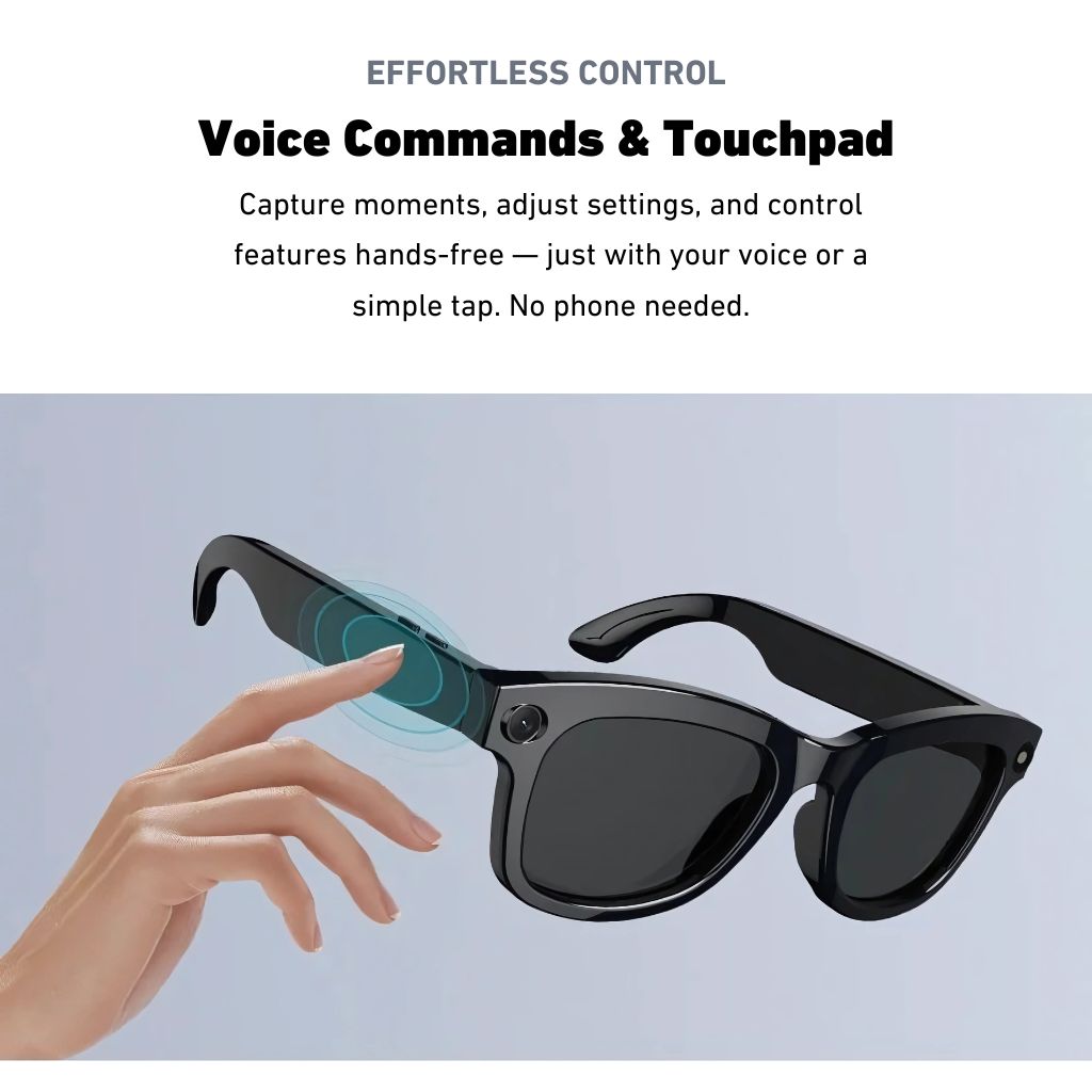 VisionX Smartglasses – Occhiali Intelligenti con Fotocamera e Audio in Design Elegante