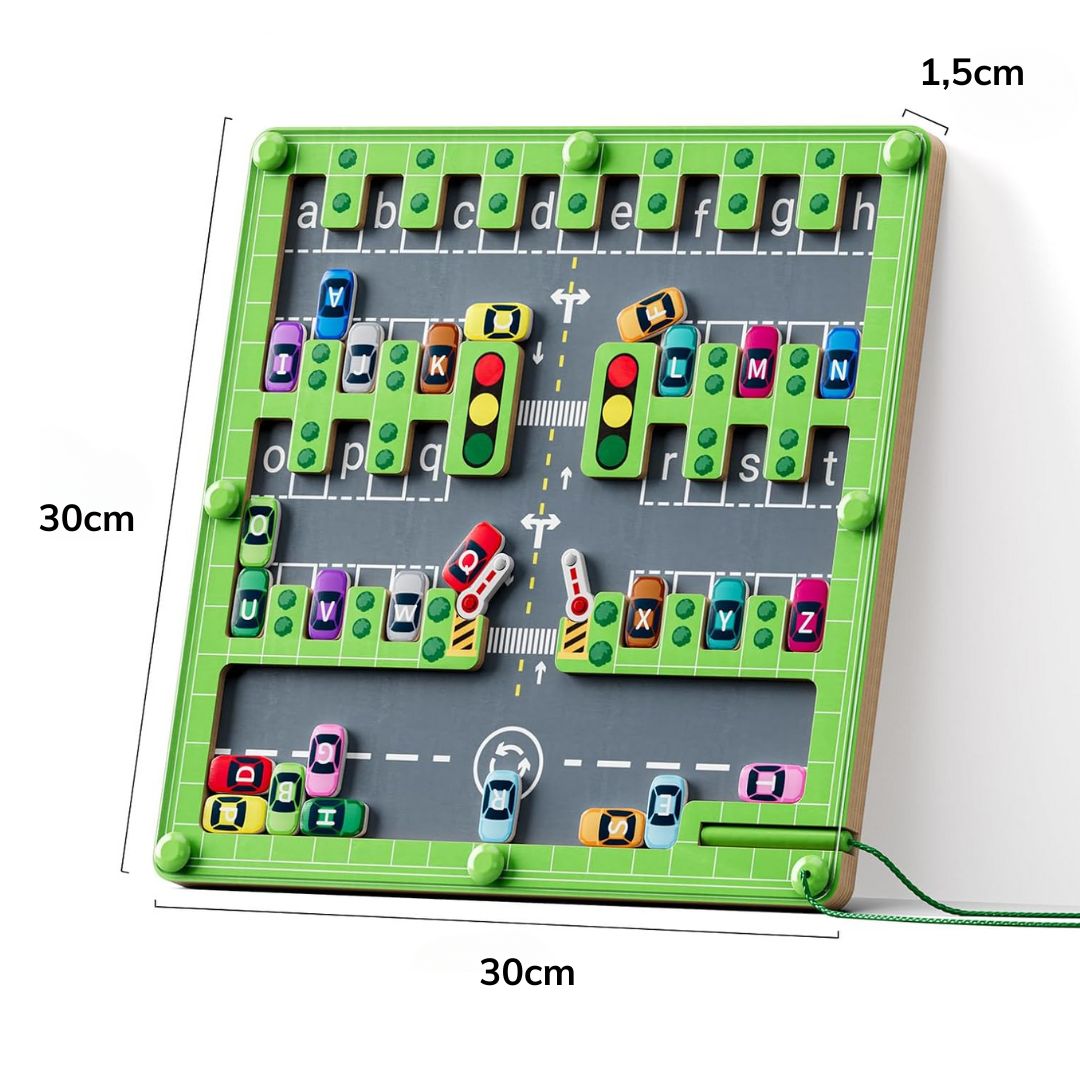 Labirinto di Parcheggio per Bambini - Impara e Gioca con le Lettere