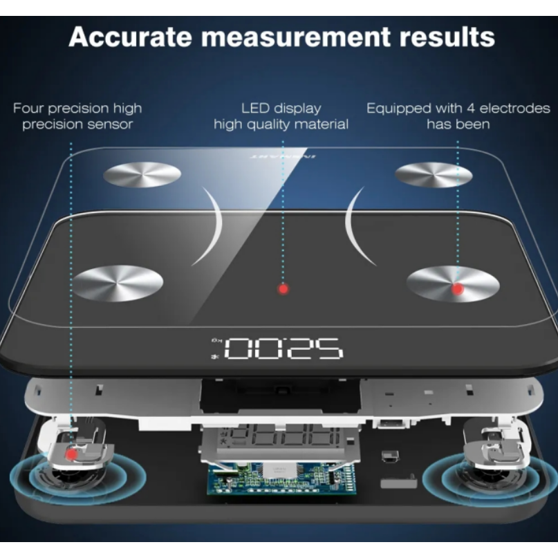 Bilancia per Analisi Corporea Intelligente – Misura Peso, Massa Muscolare, Percentuale di Grasso e Altro