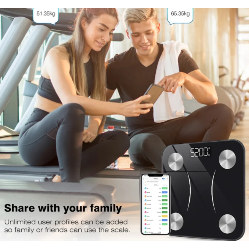 Bilancia per Analisi Corporea Intelligente – Misura Peso, Massa Muscolare, Percentuale di Grasso e Altro